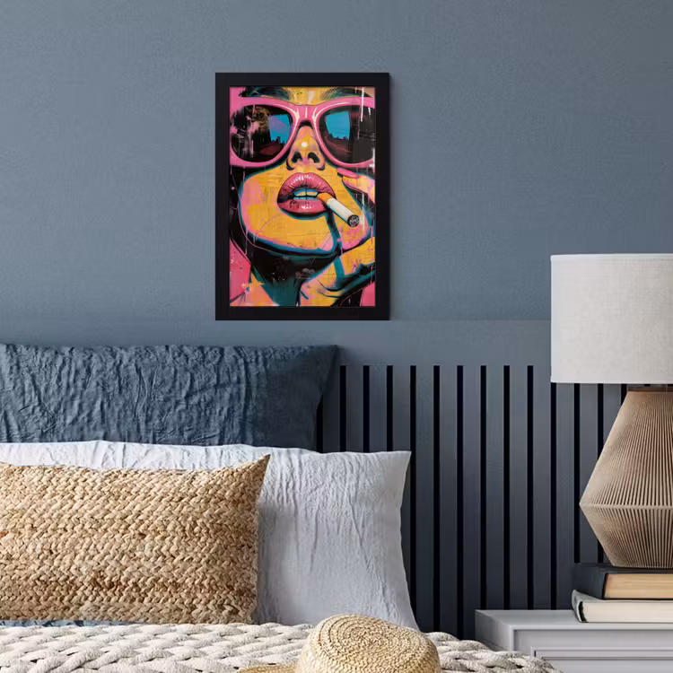 Portret - Vrouw - Abstract - Zonnebril fotolijst zwart zonder passe partout klein -sfeer3