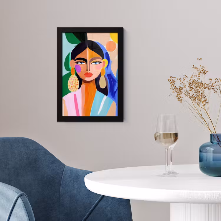 Portret - Vrouw - Modern fotolijst zwart zonder passe partout klein -sfeer4