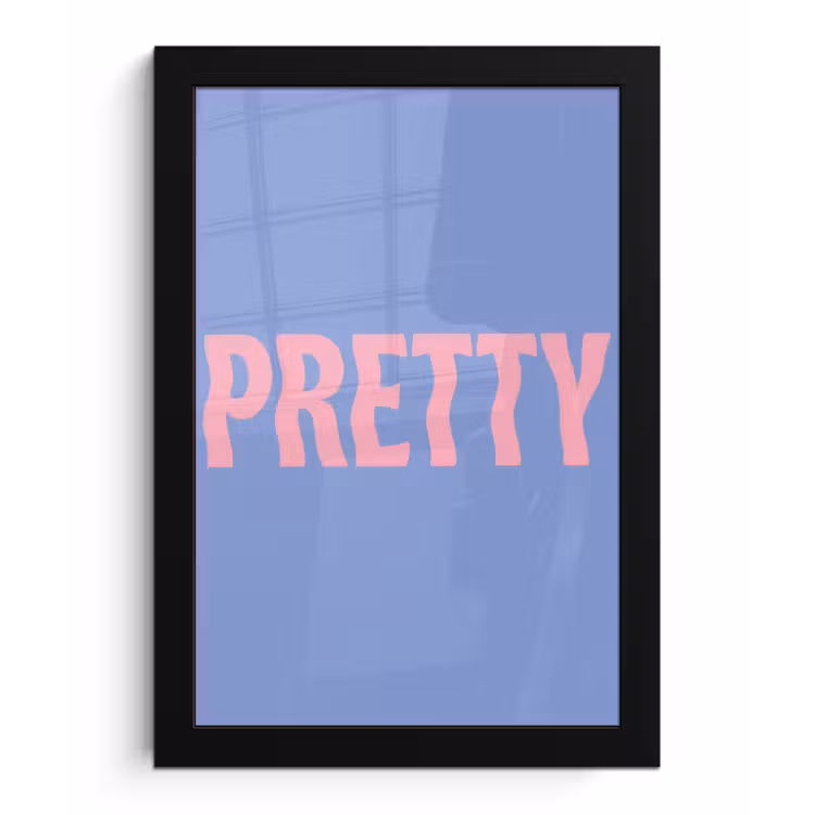 Pretty - Roze - Blauw - Golvend fotolijst zwart zonder passe partout klein -3d