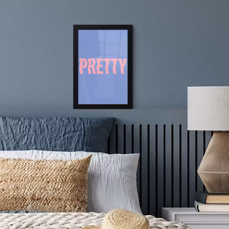 Pretty - Roze - Blauw - Golvend fotolijst zwart zonder passe partout klein -sfeer3