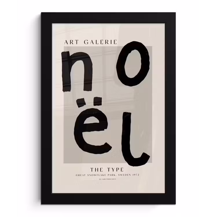 Quotes - Noël - Zwart - Beige - Kerst fotolijst zwart zonder passe partout klein -3d