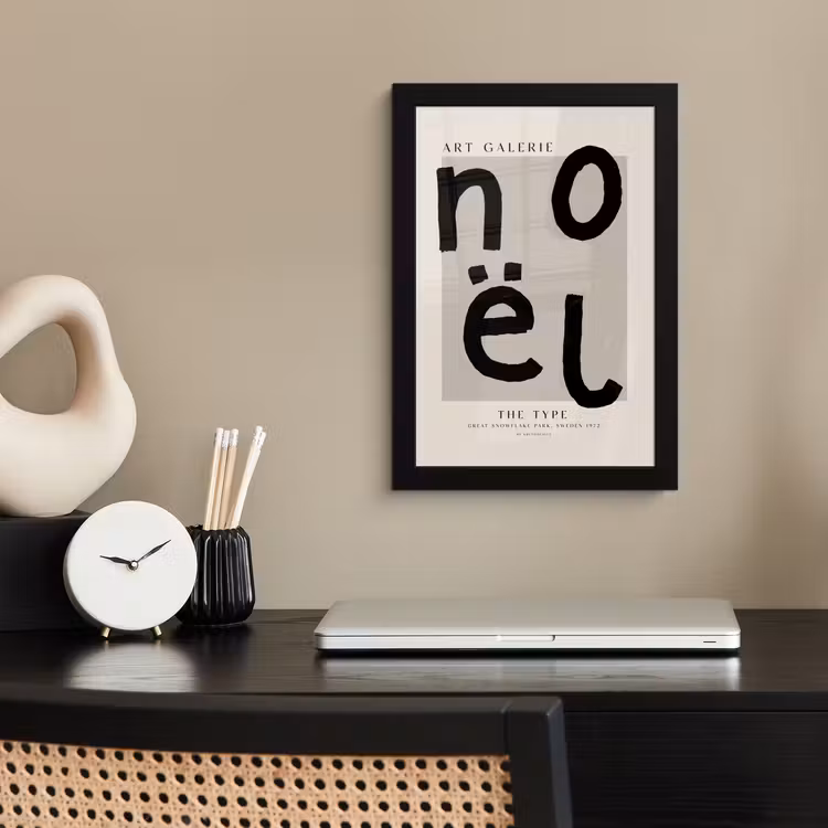 Quotes - Noël - Zwart - Beige - Kerst fotolijst zwart zonder passe partout klein -sfeer1