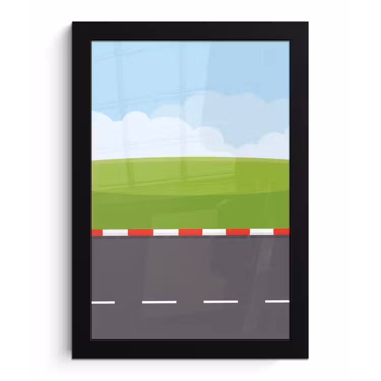 Racebaan - Illustratie - Sport - Kleurrijk fotolijst zwart zonder passe partout klein -3d