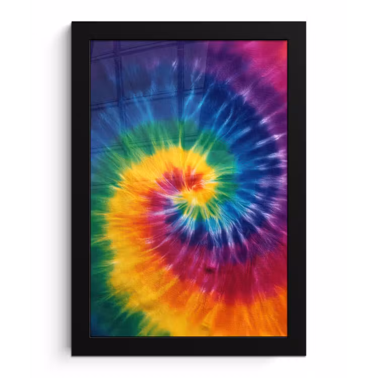 Regenboogkleuren - Spiraal - Kleurrijk fotolijst zwart zonder passe partout klein -3d