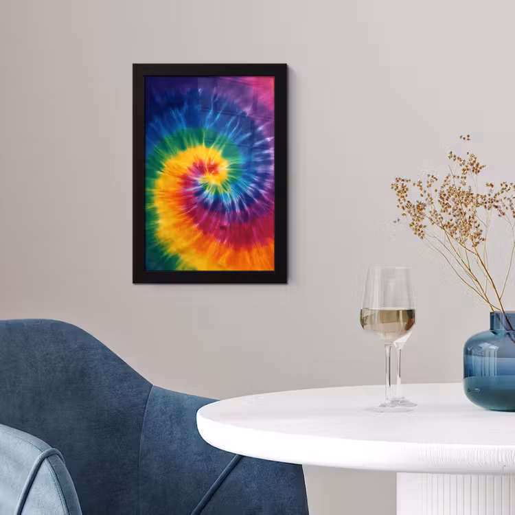 Regenboogkleuren - Spiraal - Kleurrijk fotolijst zwart zonder passe partout klein -sfeer4