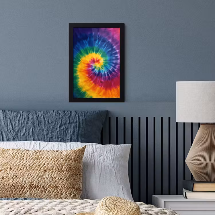 Regenboogkleuren - Spiraal - Kleurrijk fotolijst zwart zonder passe partout klein -sfeer3