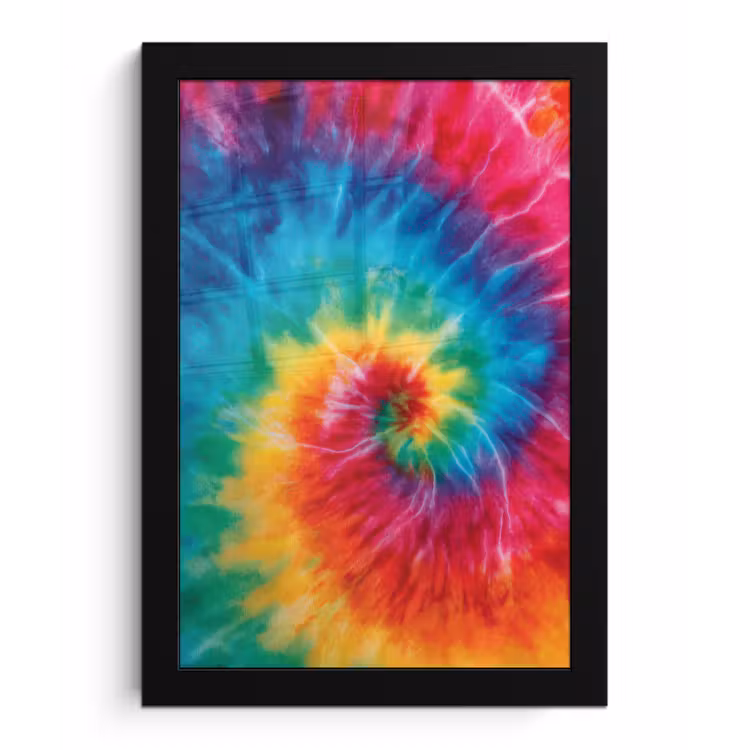 Regenboog - Tie dye - Kleurrijk - Blauw fotolijst zwart zonder passe partout klein -3d