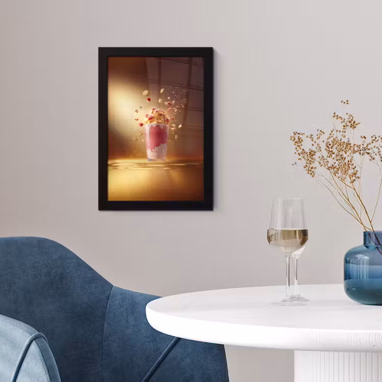 Framboos - Smoothie - Drinken - Roze fotolijst zwart zonder passe partout klein -sfeer4
