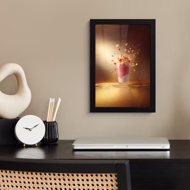 Framboos - Smoothie - Drinken - Roze fotolijst zwart zonder passe partout klein -sfeer1