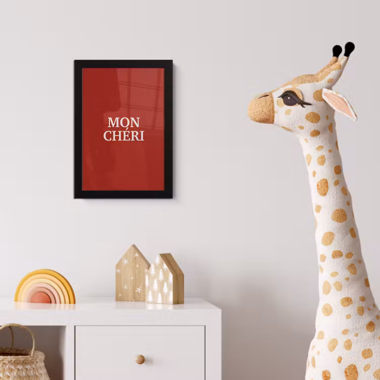 Rood - Frans - Quotes fotolijst zwart zonder passe partout klein -usfeer4_kinderkamer