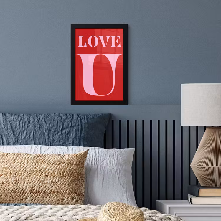 Rood - Love - Valentijn - Roze fotolijst zwart zonder passe partout klein -sfeer3