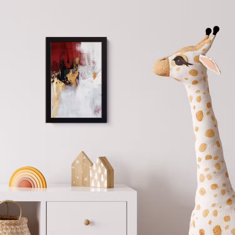 Rood - Marmer - Abstract - Goud - Modern fotolijst zwart zonder passe partout klein -usfeer4_kinderkamer