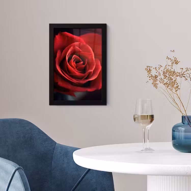 Rood - Roos - Romantisch fotolijst zwart zonder passe partout klein -sfeer4