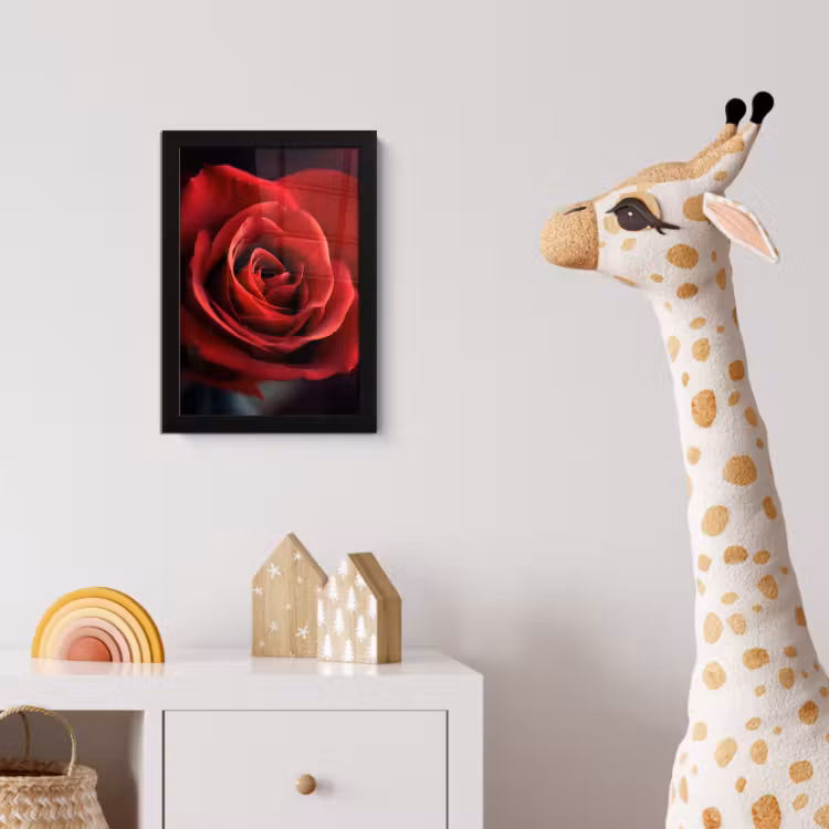 Rood - Roos - Romantisch fotolijst zwart zonder passe partout klein -usfeer4_kinderkamer