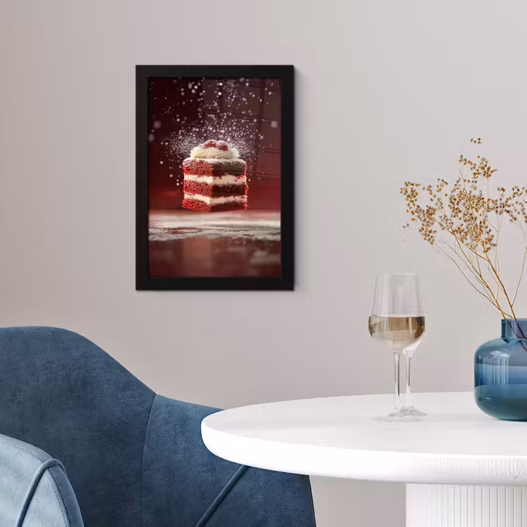 Rode - Velvet - Taart - Eten fotolijst zwart zonder passe partout klein -sfeer4