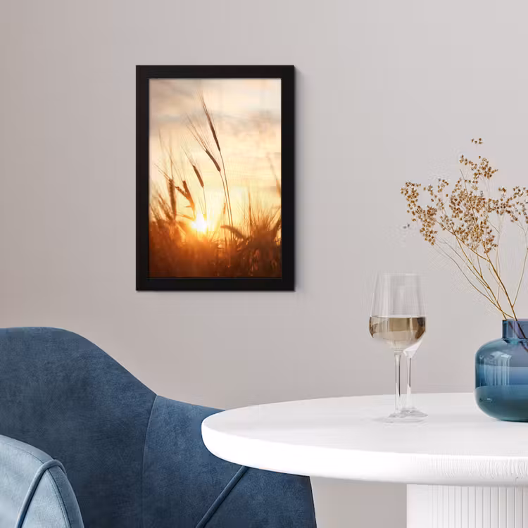 Riet - Gras - Zonsondergang - Natuur - Horizon fotolijst zwart zonder passe partout klein -sfeer4