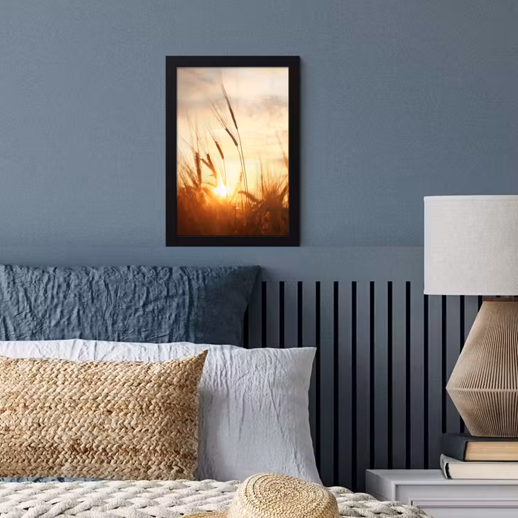 Riet - Gras - Zonsondergang - Natuur - Horizon fotolijst zwart zonder passe partout klein -sfeer3