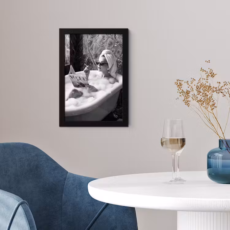 Relaxt - Bad - Zwart - Wit fotolijst zwart zonder passe partout klein -sfeer4
