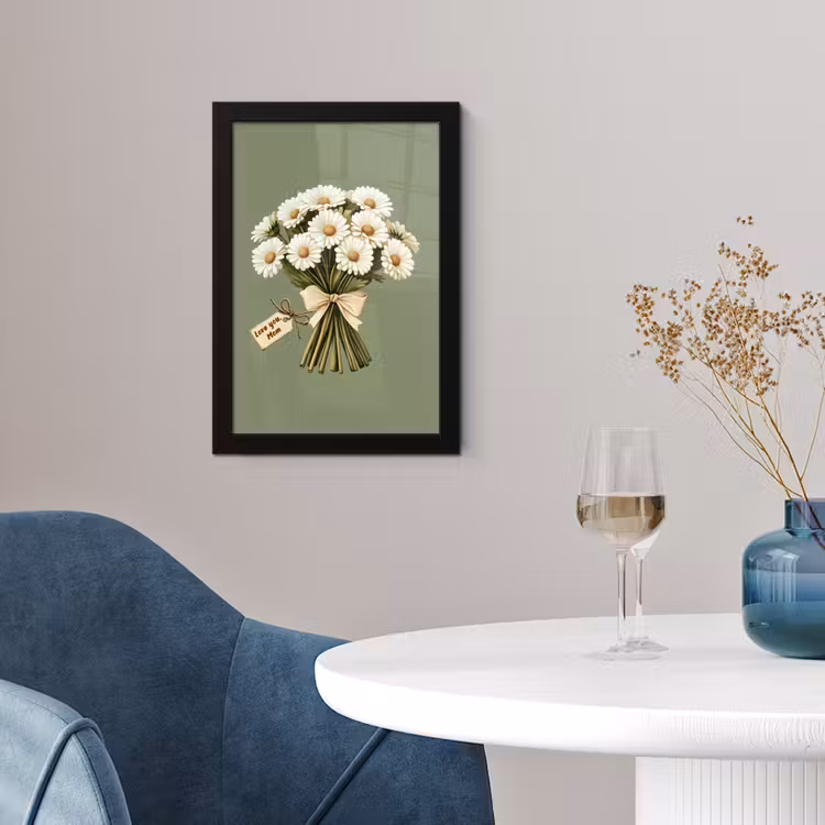 Lint - Boeket - Groen - Quote fotolijst zwart zonder passe partout klein -sfeer4