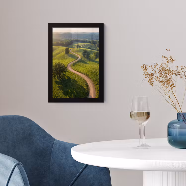 Weg - Weide - Natuur - Groen fotolijst zwart zonder passe partout klein -sfeer4