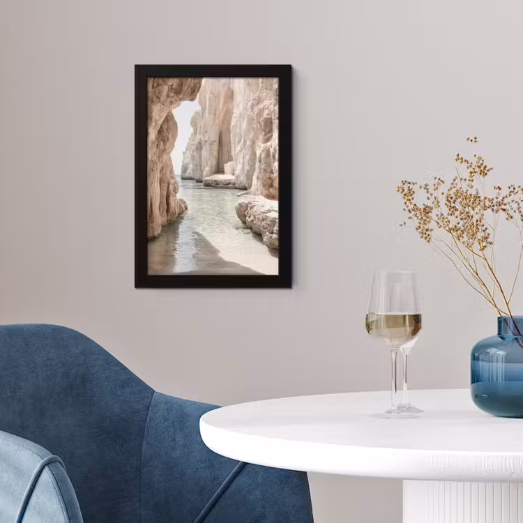 Rotsen - Zee - Zand - Kloof fotolijst zwart zonder passe partout klein -sfeer4
