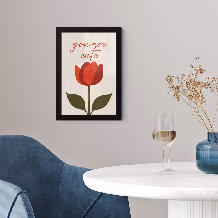 Roos - Rood - Bloem - Valentijn fotolijst zwart zonder passe partout klein -sfeer4