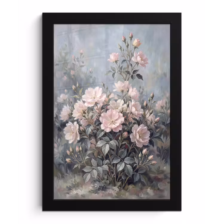 Rozen - Illustratie - Roze fotolijst zwart zonder passe partout klein -3d