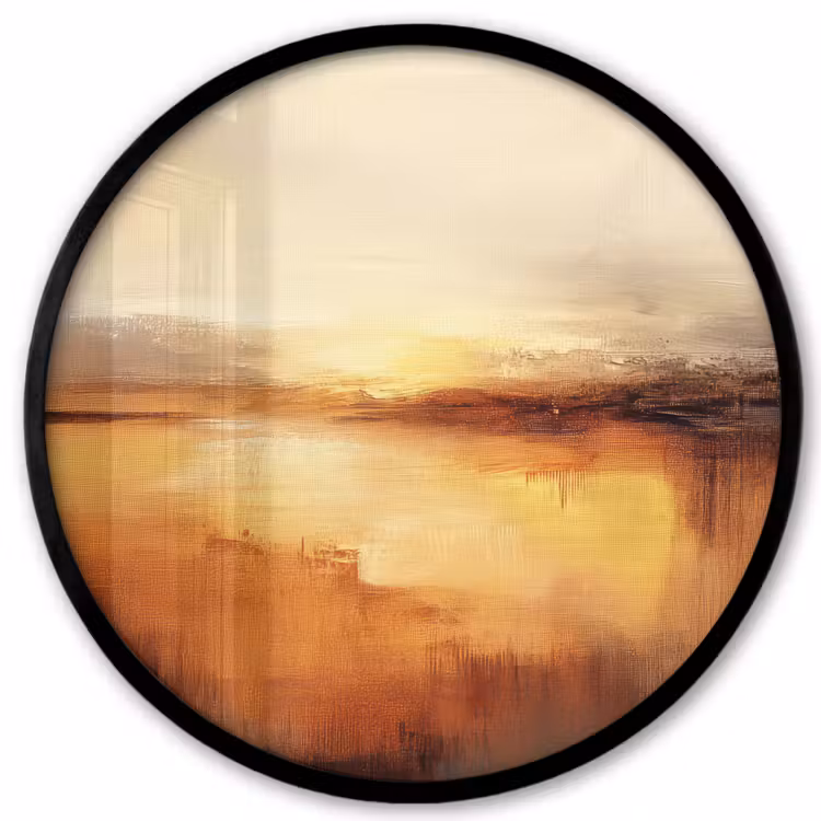 Abstract - Bruin - Modern - Herfst kleuren Fotolijst rond zonder passe partout klein -3d