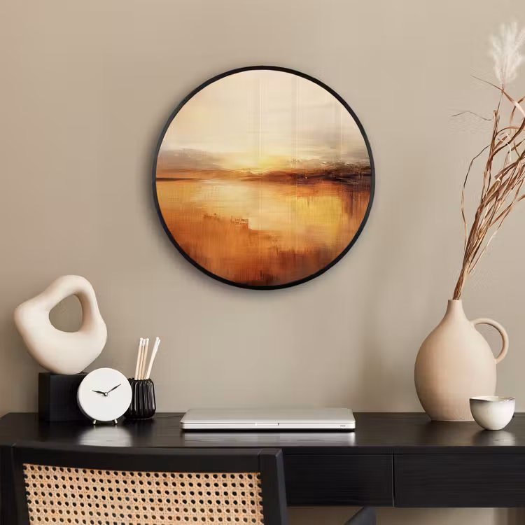Abstract - Bruin - Modern - Herfst kleuren Fotolijst rond zonder passe partout klein -sfeer1