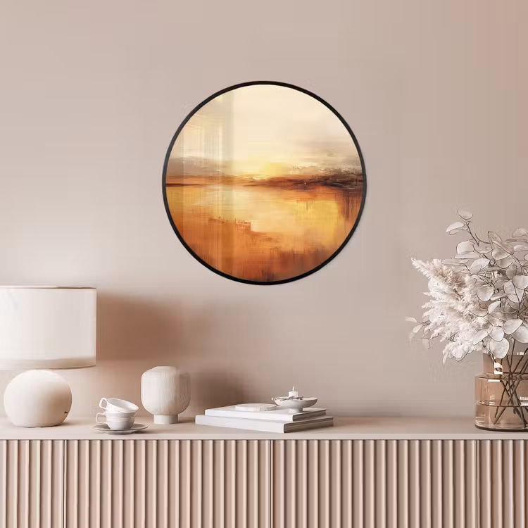 Abstract - Bruin - Modern - Herfst kleuren Fotolijst rond zonder passe partout klein -sfeer3
