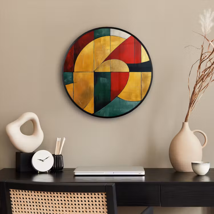 Abstract - Kerst - Goud - Rood - Groen Fotolijst rond zonder passe partout klein -sfeer1