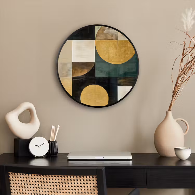 Abstract - Goud - Brons - Vormen - Geometrisch Fotolijst rond zonder passe partout klein -sfeer1