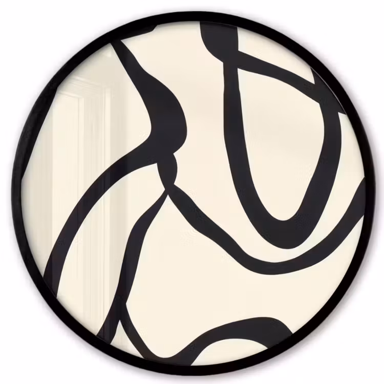 Abstract - Lijnen - Modern - Beige Fotolijst rond zonder passe partout klein -3d