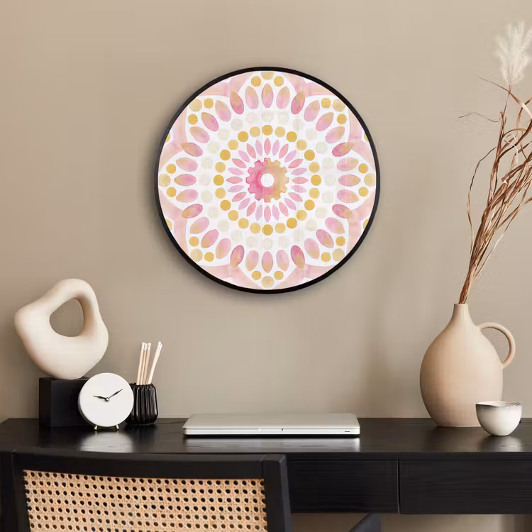 Abstract - Mandala - Kunst - Modern - Roze Fotolijst rond zonder passe partout klein -sfeer1