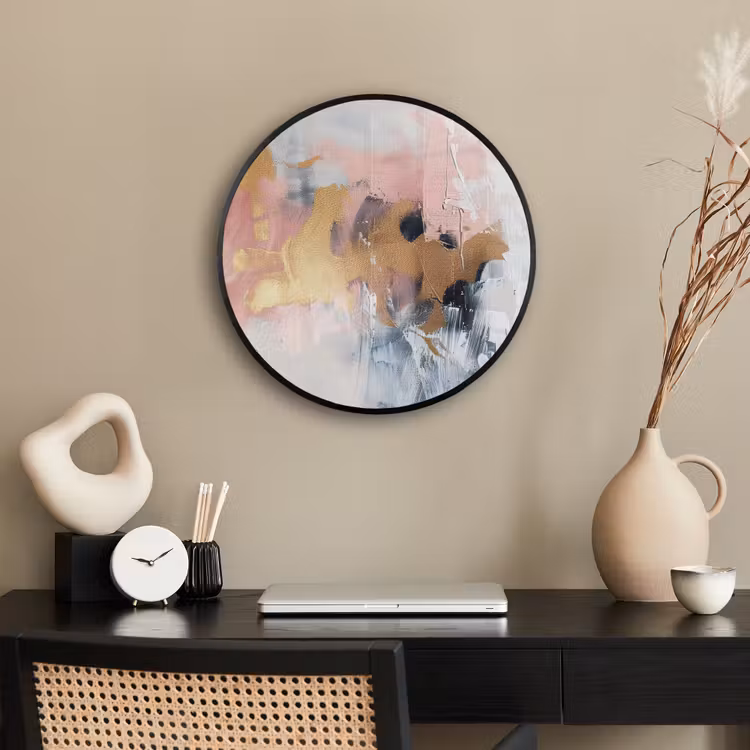 Abstract - Pastel kleuren - Goud - Modern - Aesthetic Fotolijst rond zonder passe partout klein -sfeer1