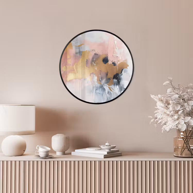 Abstract - Pastel kleuren - Goud - Modern - Aesthetic Fotolijst rond zonder passe partout klein -sfeer3