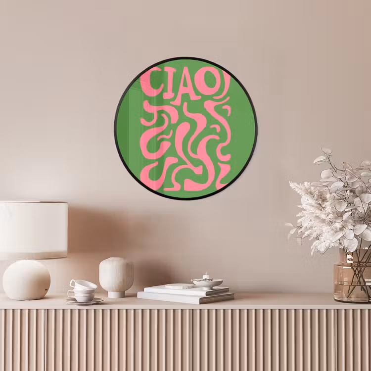 Abstract - Roze - Ciao - Vormen Fotolijst rond zonder passe partout klein -sfeer3