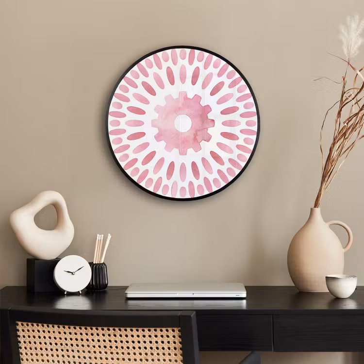 Abstract - Vormen - Patroon - Aquarel - Roze Fotolijst rond zonder passe partout klein -sfeer1