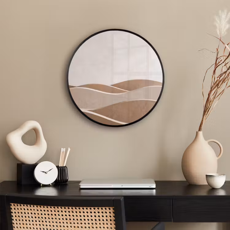Abstract - Golven - Modern - Beige Fotolijst rond zonder passe partout klein -sfeer1
