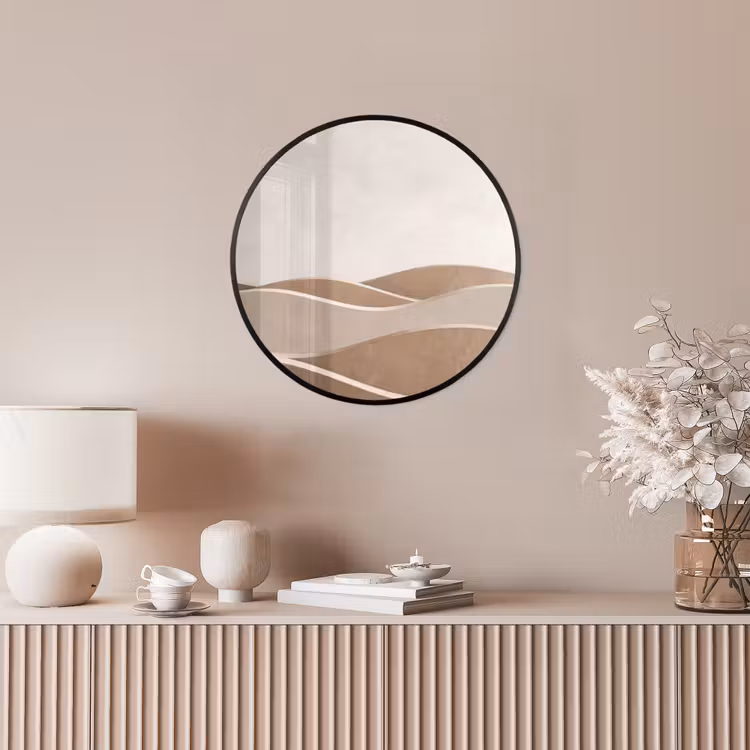 Abstract - Golven - Modern - Beige Fotolijst rond zonder passe partout klein -sfeer3