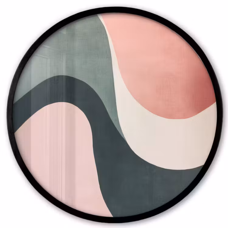 Abstract - Golven - Sierlijk - Roze Fotolijst rond zonder passe partout klein -3d