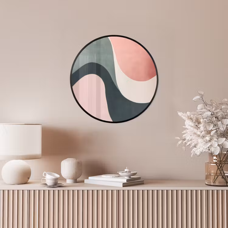 Abstract - Golven - Sierlijk - Roze Fotolijst rond zonder passe partout klein -sfeer3