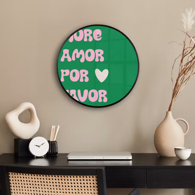 Amor - Valentijn - Groen - Tekst Fotolijst rond zonder passe partout klein -sfeer1