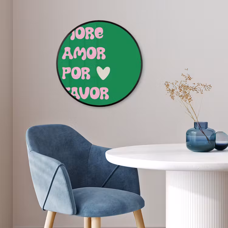 Amor - Valentijn - Groen - Tekst Fotolijst rond zonder passe partout klein -sfeer2