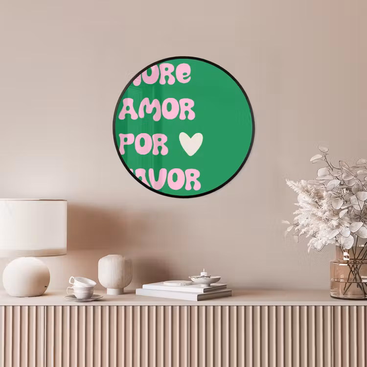 Amor - Valentijn - Groen - Tekst Fotolijst rond zonder passe partout klein -sfeer3