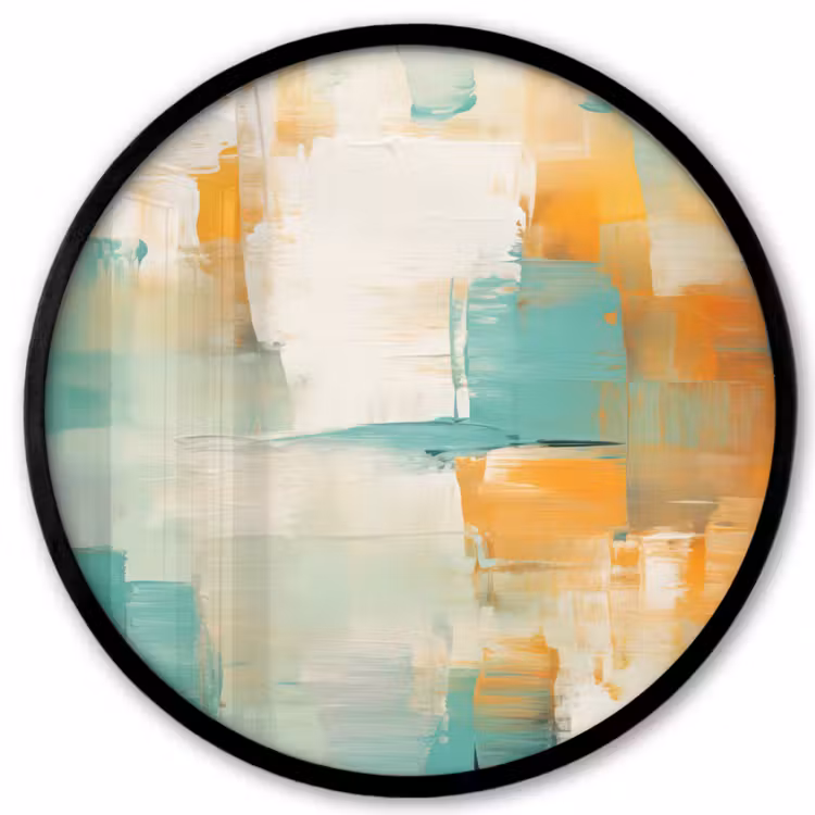 Kunst - Abstract - Blauw - Wit Fotolijst rond zonder passe partout klein -3d