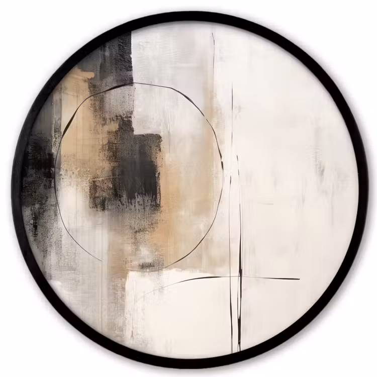 Kunst - Abstract - Grijs - Industrieel Fotolijst rond zonder passe partout klein -3d