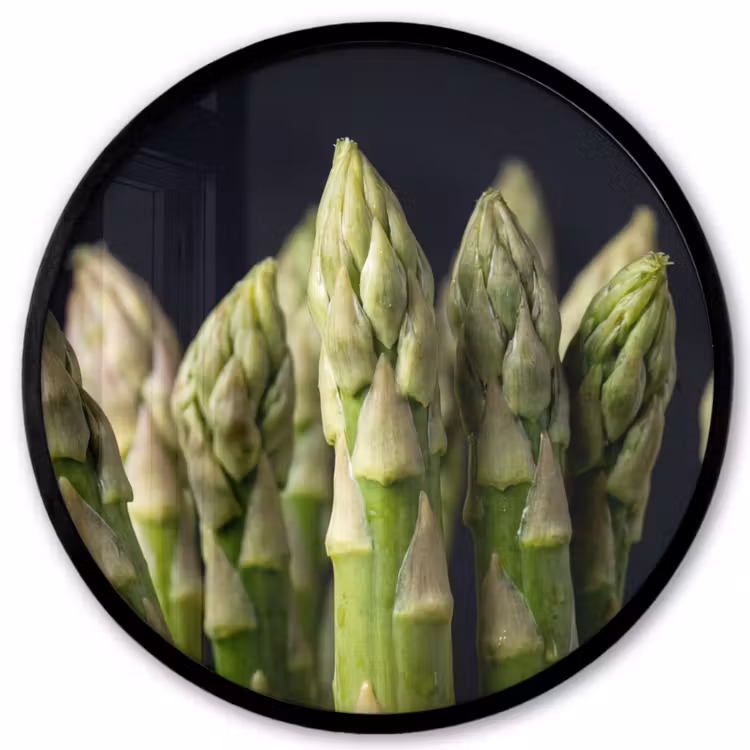 Asperges - Groen - Zwart Fotolijst rond zonder passe partout klein -3d