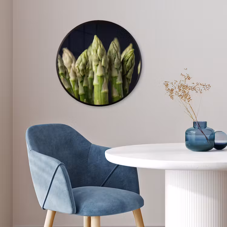 Asperges - Groen - Zwart Fotolijst rond zonder passe partout klein -sfeer2