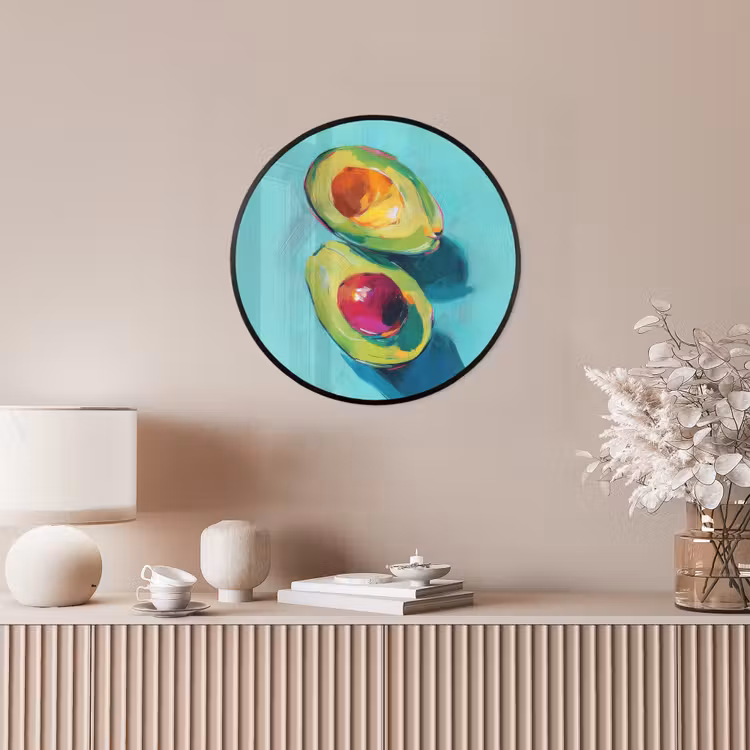 Avocado - Groen - Pit - Schaduw Fotolijst rond zonder passe partout klein -sfeer3